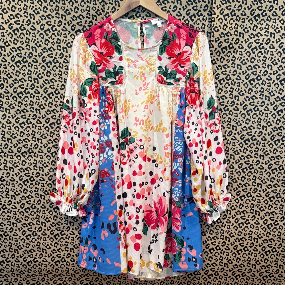 Umgee USA Dress Womens Sz L Floral Crochet Bohemian Beach
